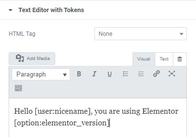 Dynamic.ooo Text Editor with Tokens